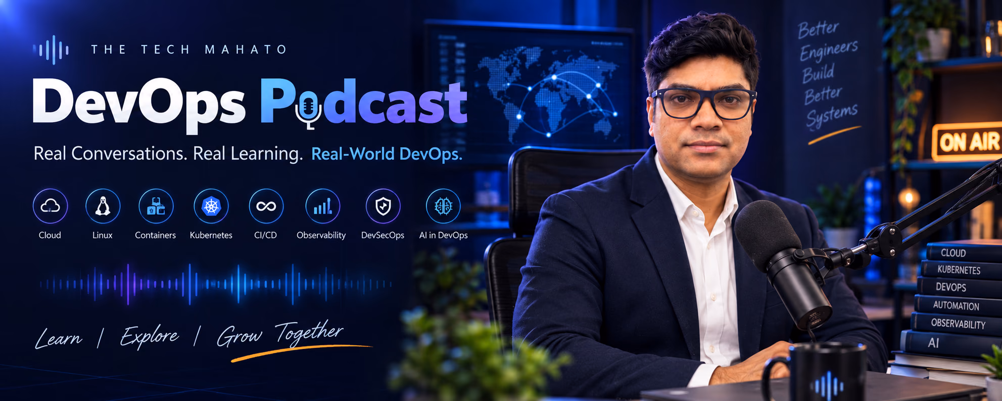 Tech Mahato DevOps Podcast — Real conversations, real learning, real-world DevOps covering Cloud, Linux, Containers, Kubernetes, CI/CD, Observability, DevSecOps, and AI in DevOps.